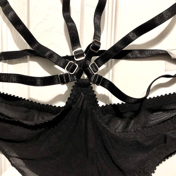 Hopeless Lingerie black mesh strappy panties/bottoms, XS - Picture 4 of 5